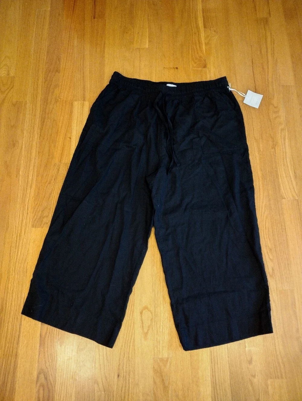 Cynthia Rowley Black Wide Leg Linen Blend Pants Women’s Size 1X Boho Coastal NWT - Picture 2 of 6